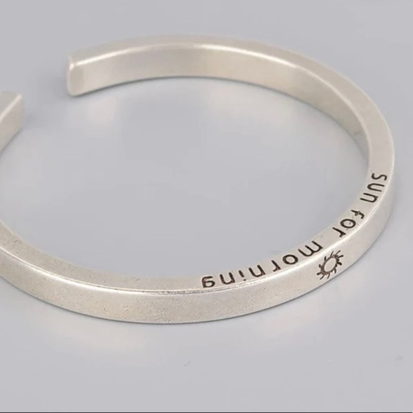 Sun and Moon Bracelet 925 Sterling Silver Cuff Bracelet Set - Picture 4 of 5